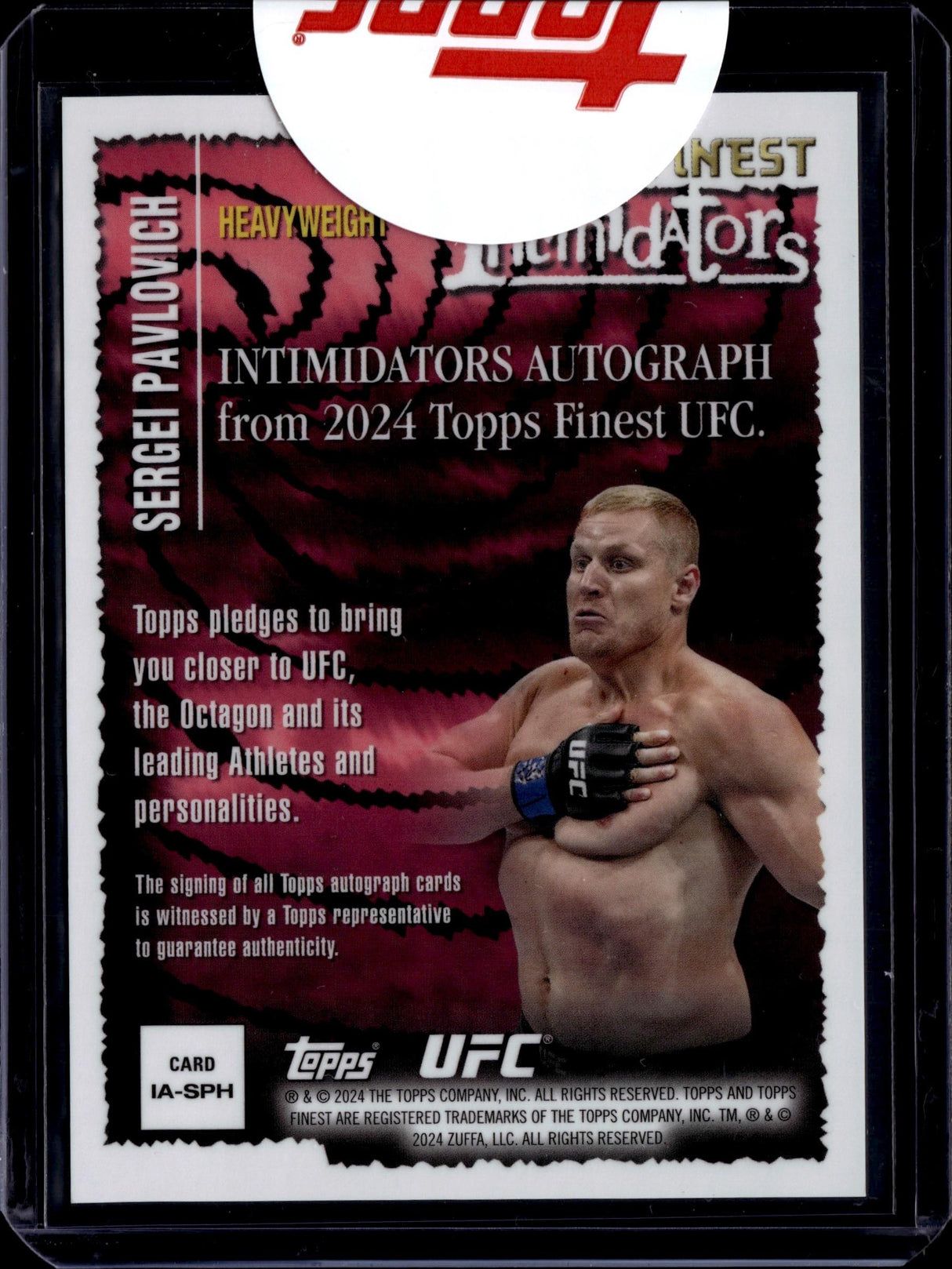 2024 Topps Finest Sergei Pavlovich Intimidators Autographs Gold Shimmer /39