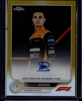 2022 Topps Chrome Formula 1 #CAC-LN Lando Norris Chrome Autographs Gold #/50