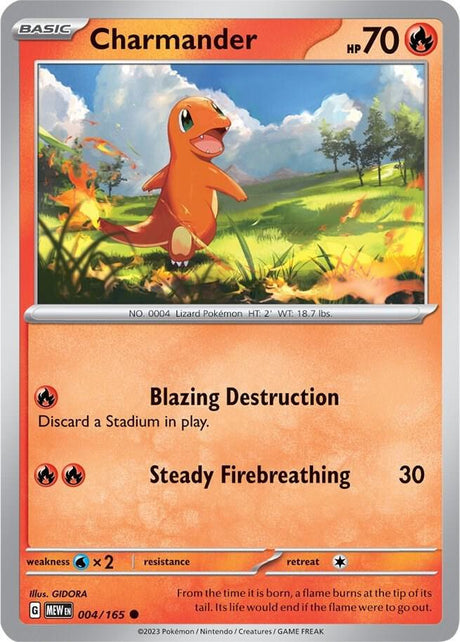 Charmander (4/165) - [Reverse Holo] SV3PT5: 151 (MEW)