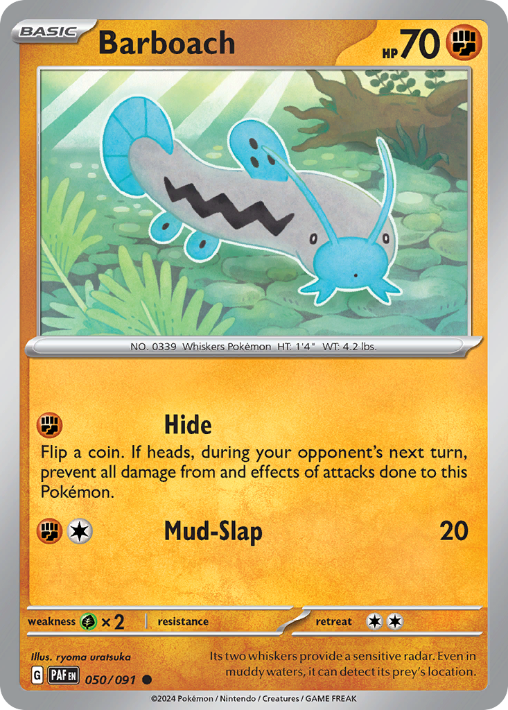 Barboach (50/91) - [Reverse Holo] Paldean Fates (PAF)