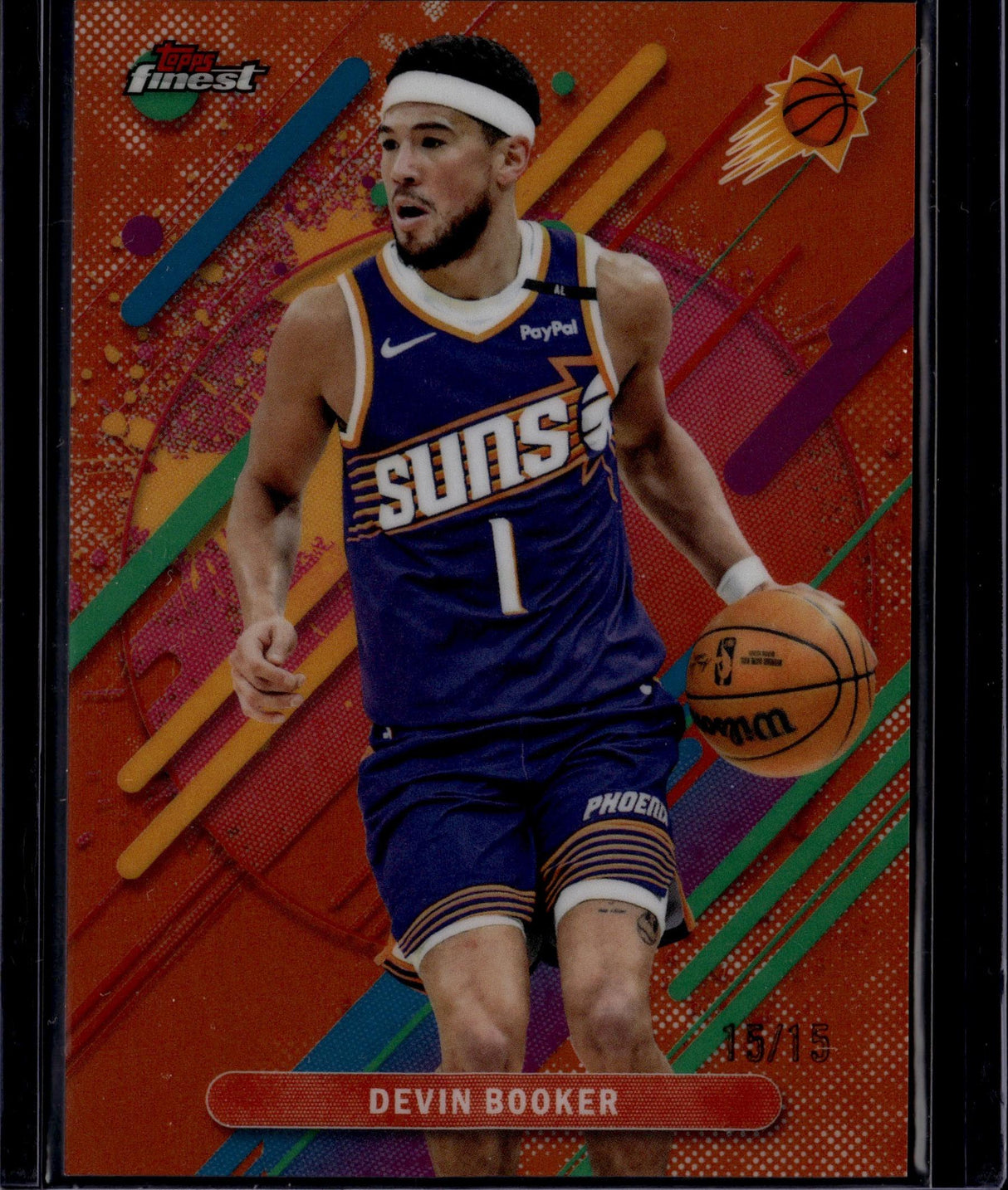 2025-26 Finest #282 Devin Booker Orange Refractor /15