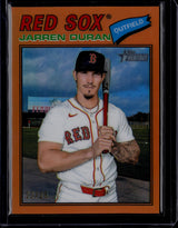 2026 Topps Heritage #15 Jarren Duran Chrome Orange Refractors #/25