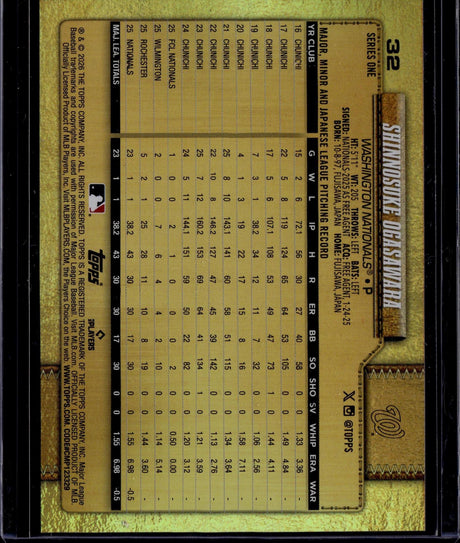 2026 Topps #32 Shinnosuke Ogasawara Golden Mirror Variations