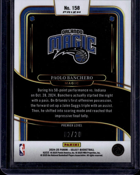 2024-25 Panini Select Paolo Banchero Multi Wave Premier Level /20