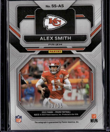 2022 Panini Prizm Alex Smith Sensational Signatures Purple Power /35