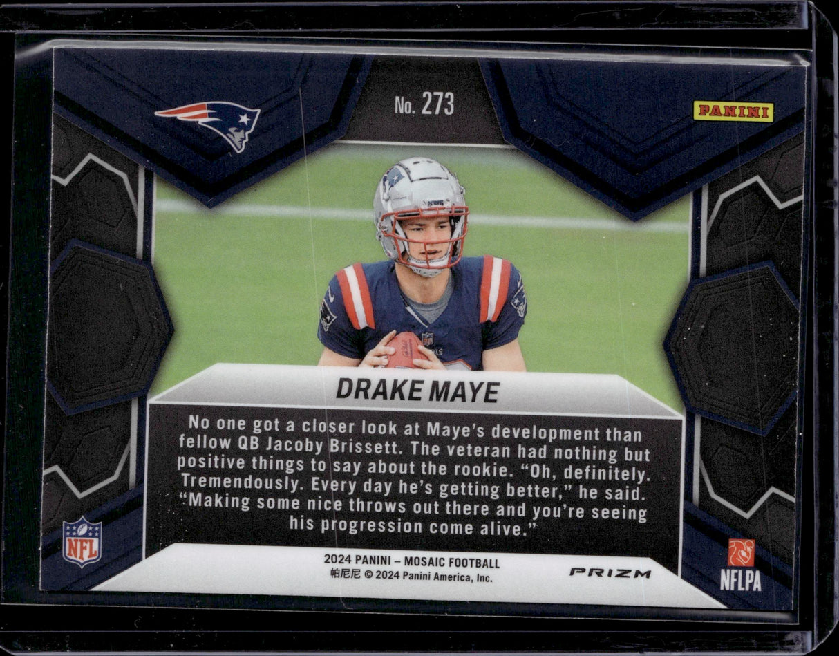 2024 Panini Mosaic #273 Drake Maye Mosaic Reactive Blue