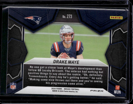2024 Panini Mosaic #273 Drake Maye Mosaic Reactive Blue