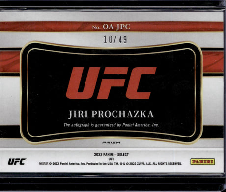 2022 Panini Select UFC  Jiri Prochazka Octagon Action Signatures Blue /49