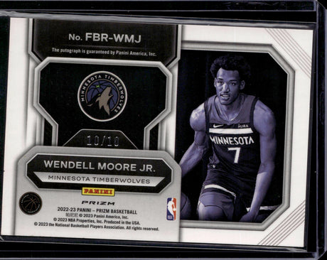2022-23 Panini Prizm Wendell Moore Jr. Fast Break Rookie Autographs Gold /10