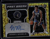 2022-23 Panini Prizm Wendell Moore Jr. Fast Break Rookie Autographs Gold /10