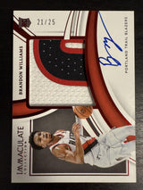 2021-22 Panini Immaculate Collection Brandon Williams Premium Patch Auto Red /25