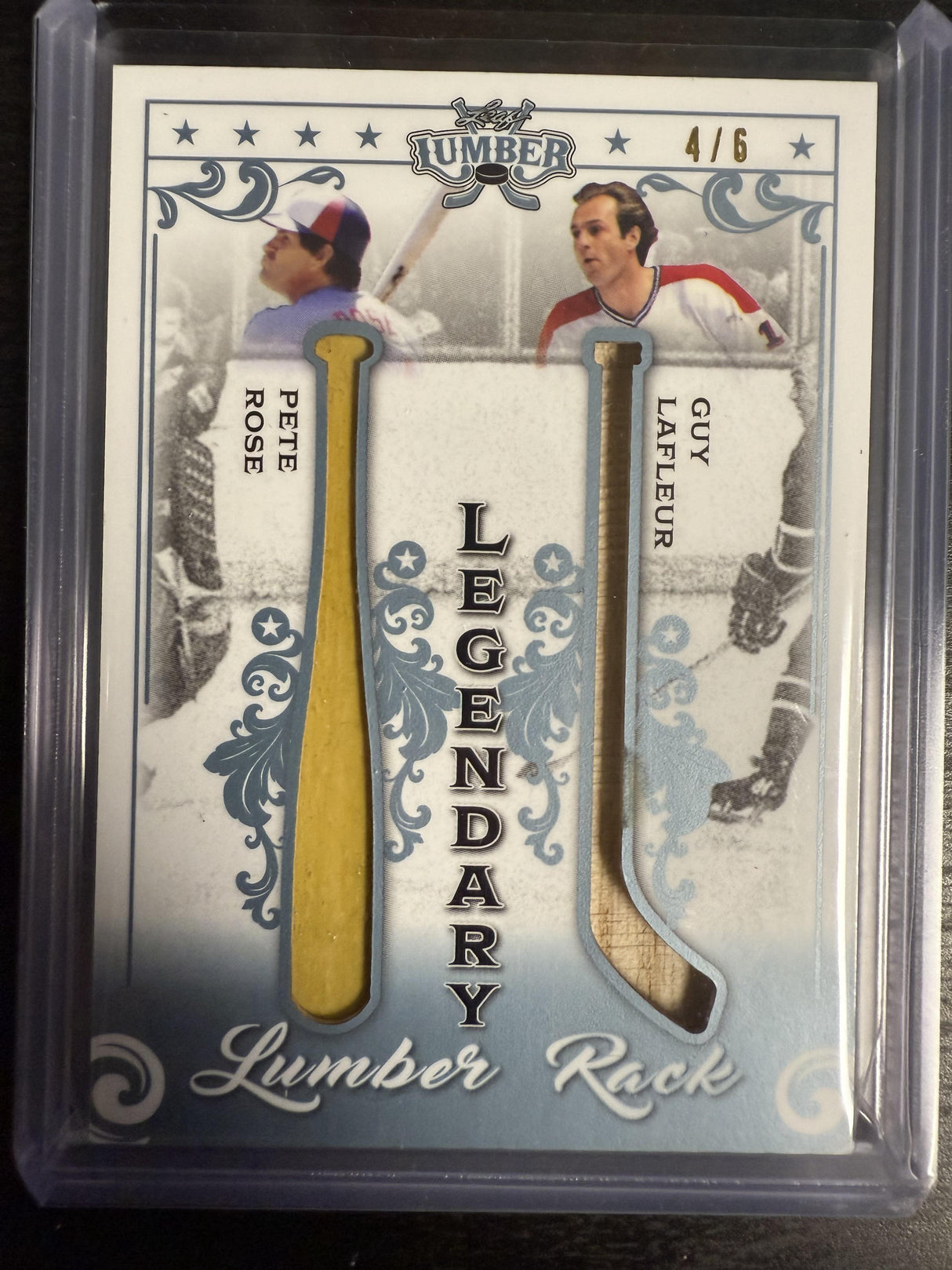 2021-22 Leaf Lumber Pete Rose / Guy Lafleur Legendary Lumber Rack /6