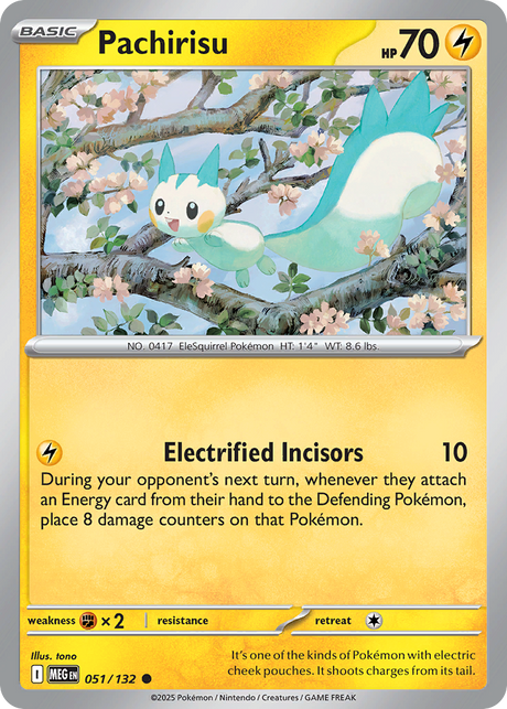Pachirisu (51/132) - [Reverse Holo] Mega Evolution (MEG)