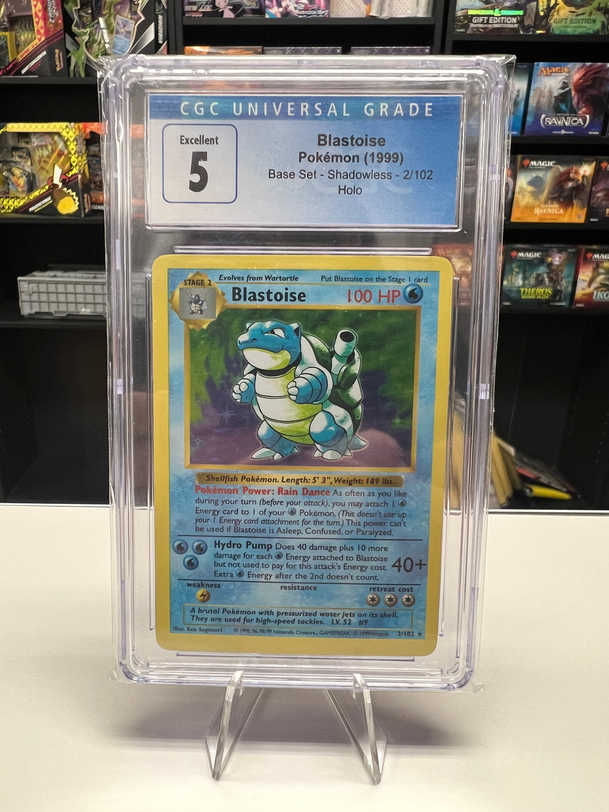 Blastoise - [Holo, Graded CGC 5] Base Set (Shadowless) (BSS)