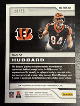 2018 Panini Obsidian Sam Hubbard Rookie Auto Electric Etch Orange /50