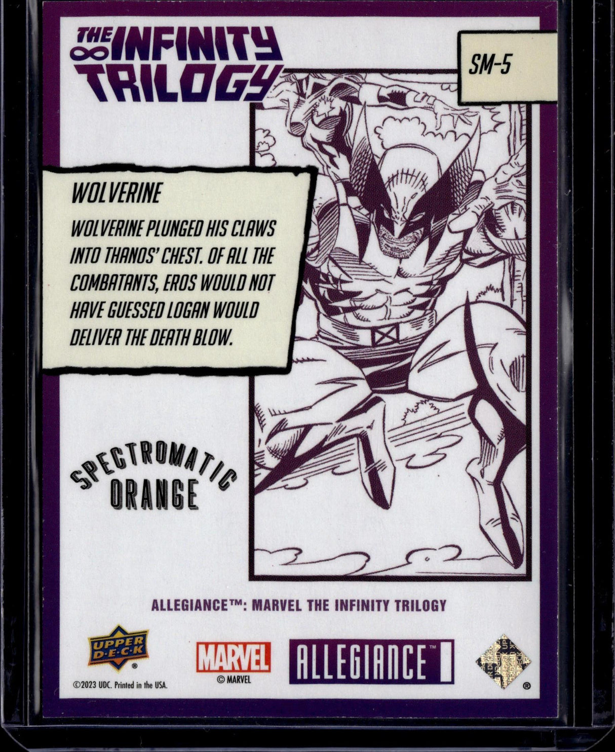 2023 Upper Deck Infinity Trilogy Wolverine Spectromatic Orange /99