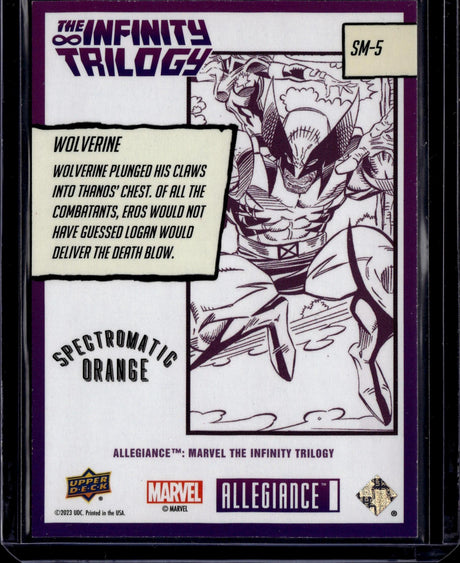 2023 Upper Deck Infinity Trilogy Wolverine Spectromatic Orange /99