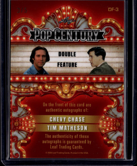 2026 Leaf Pop Century - Double Feature #DF-3 Chevy Chase & Tim Matheson Auto /5