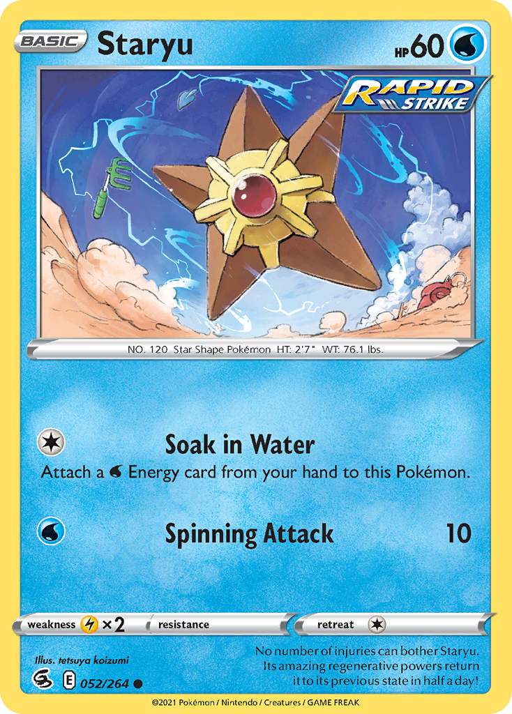 Staryu (52/264) - [Reverse Holo] Fusion Strike (FST)