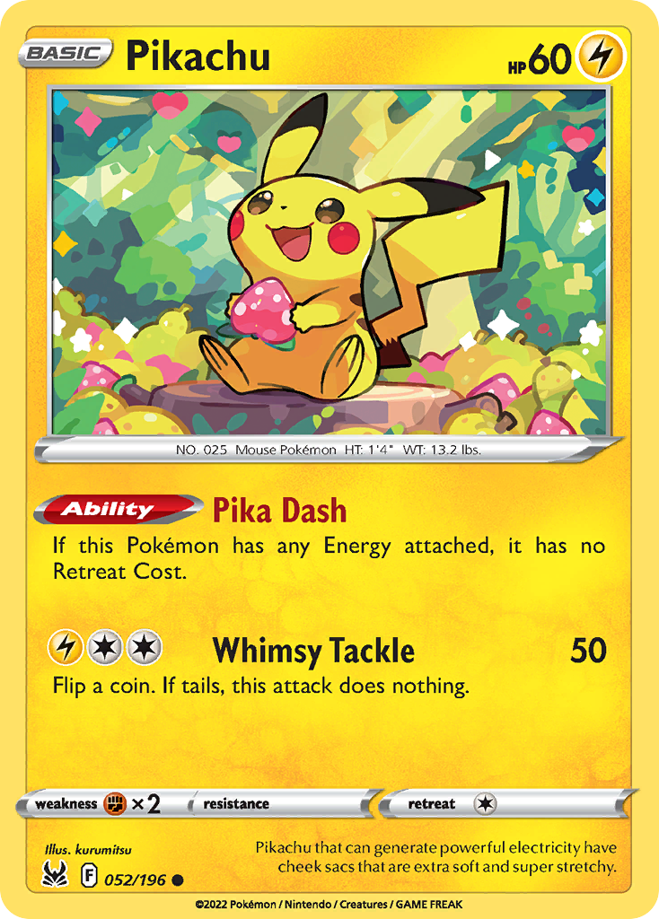 Pikachu (52/196) - [Reverse Holo] Lost Origin (LOR)