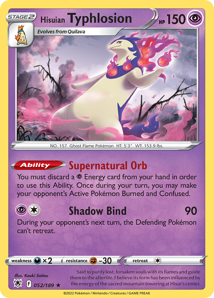 Hisuian Typhlosion (52/189) - [Reverse Holo] Astral Radiance (ASR)