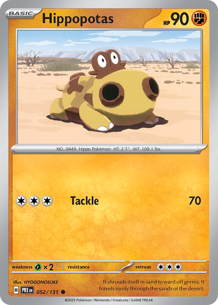 Hippopotas (52/131) - [Reverse Holo] Prismatic Evolutions (PRE)