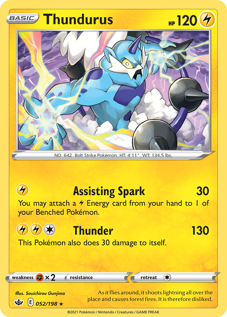 Thundurus (52/198) - [Holo Foil] Chilling Reign (CRE)