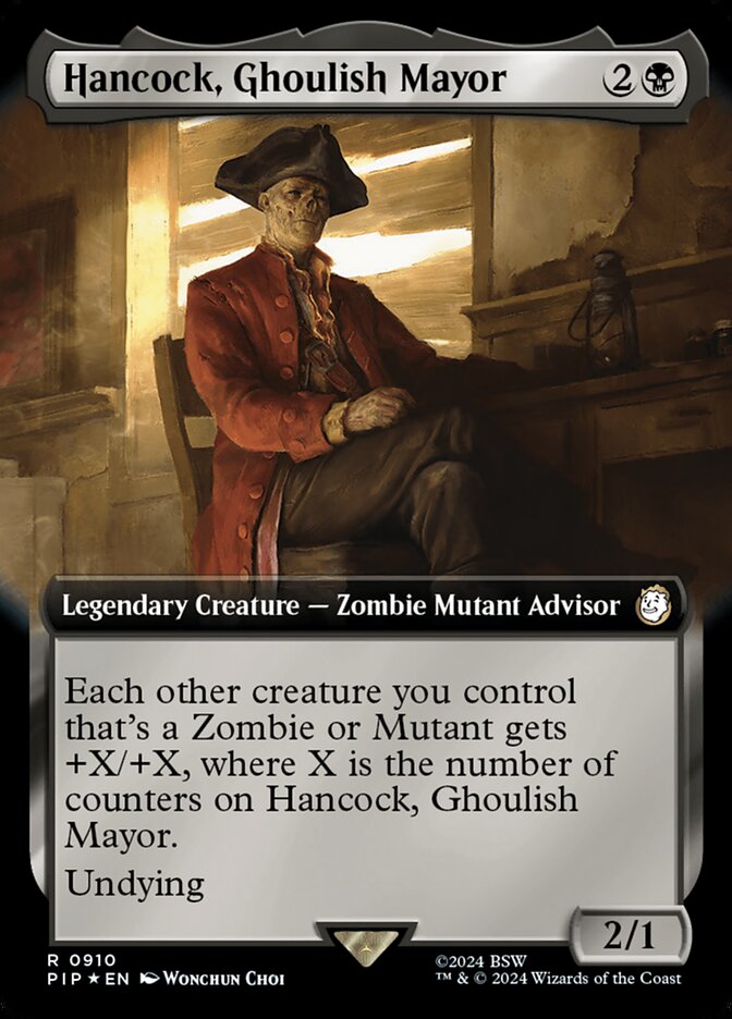 Hancock, Ghoulish Mayor - [Surge Foil, Extended Art] Fallout (PIP)