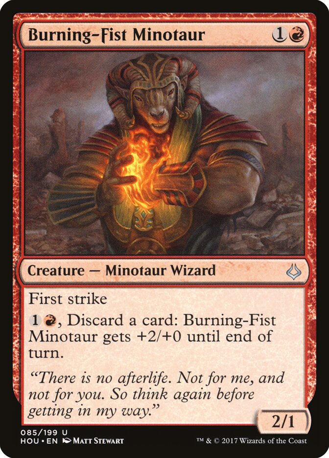 Burning-Fist Minotaur (85) - Hour of Devastation (HOU)