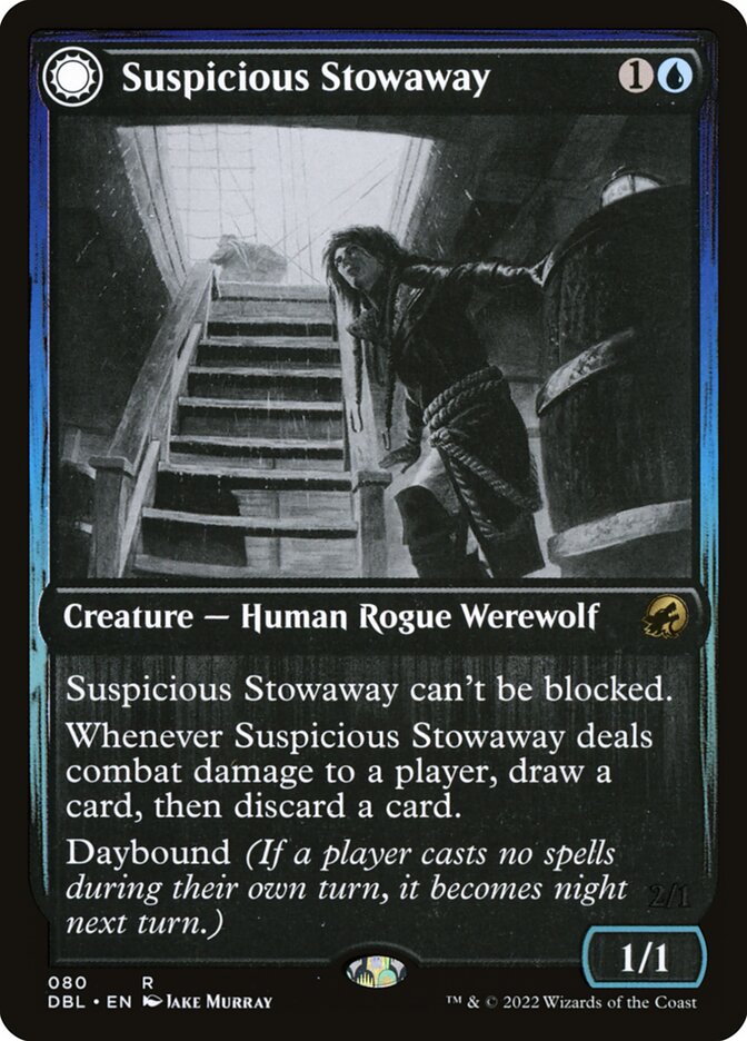 Suspicious Stowaway // Seafaring Werewolf - [Foil] Innistrad: Double Feature (DBL)