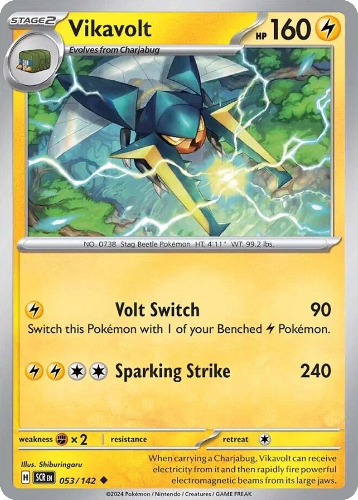 Vikavolt (53/142) - [Reverse Holo] Stellar Crown (SCR)