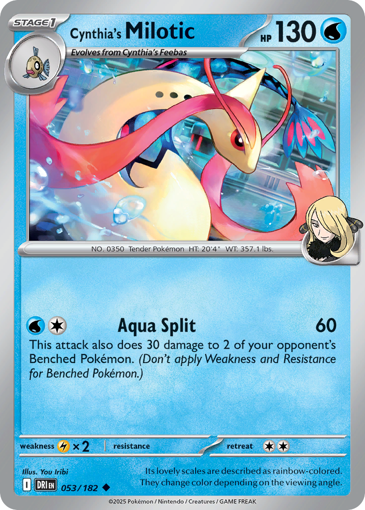 Cynthia's Milotic (53/182) - [Reverse Holo] Destined Rivals (DRI)