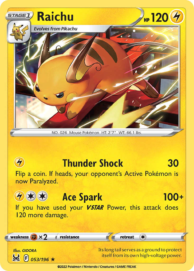 Raichu (53/196) - Lost Origin (LOR)