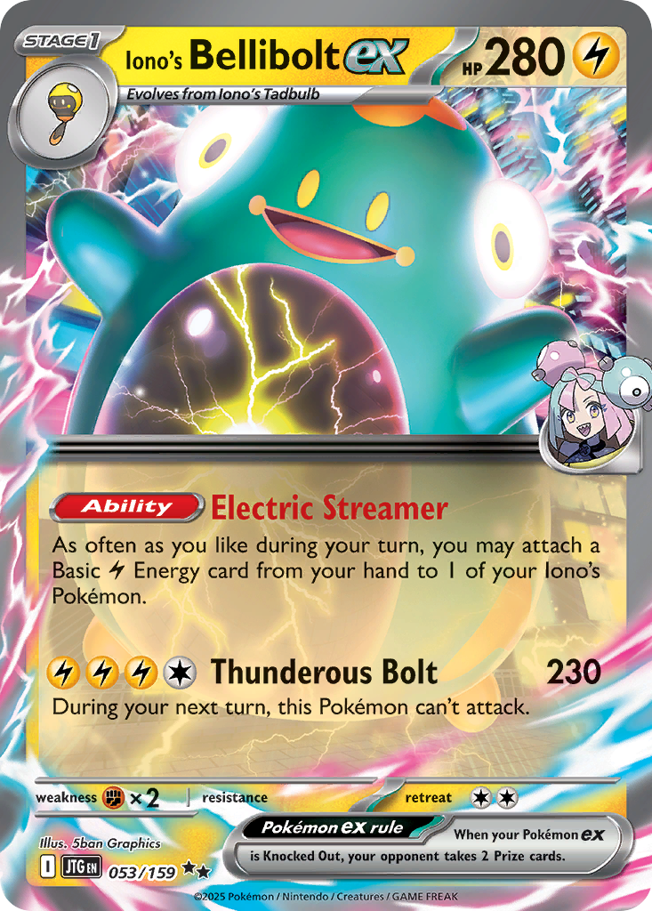 Iono's Bellibolt ex (53/159) - [Holo Foil] Journey Together (JTG)