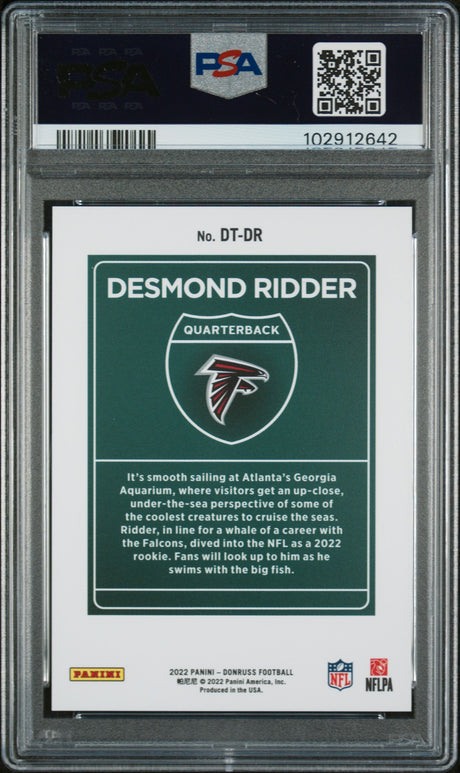 2022 Panini Donruss Downtown #DTDR Desmond Ridder Downtown! PSA 9