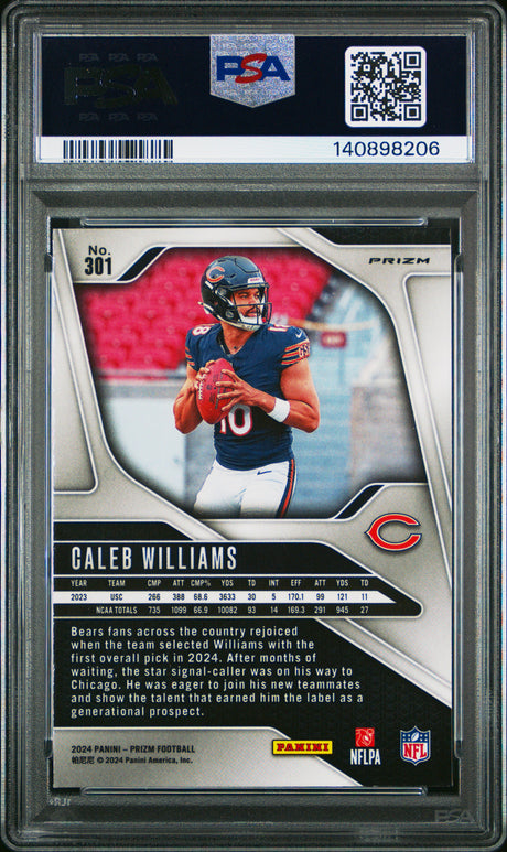 2024 Panini Prizm #301 Caleb Williams Neon Green Pulsar PSA 10