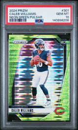 2024 Panini Prizm #301 Caleb Williams Neon Green Pulsar PSA 10
