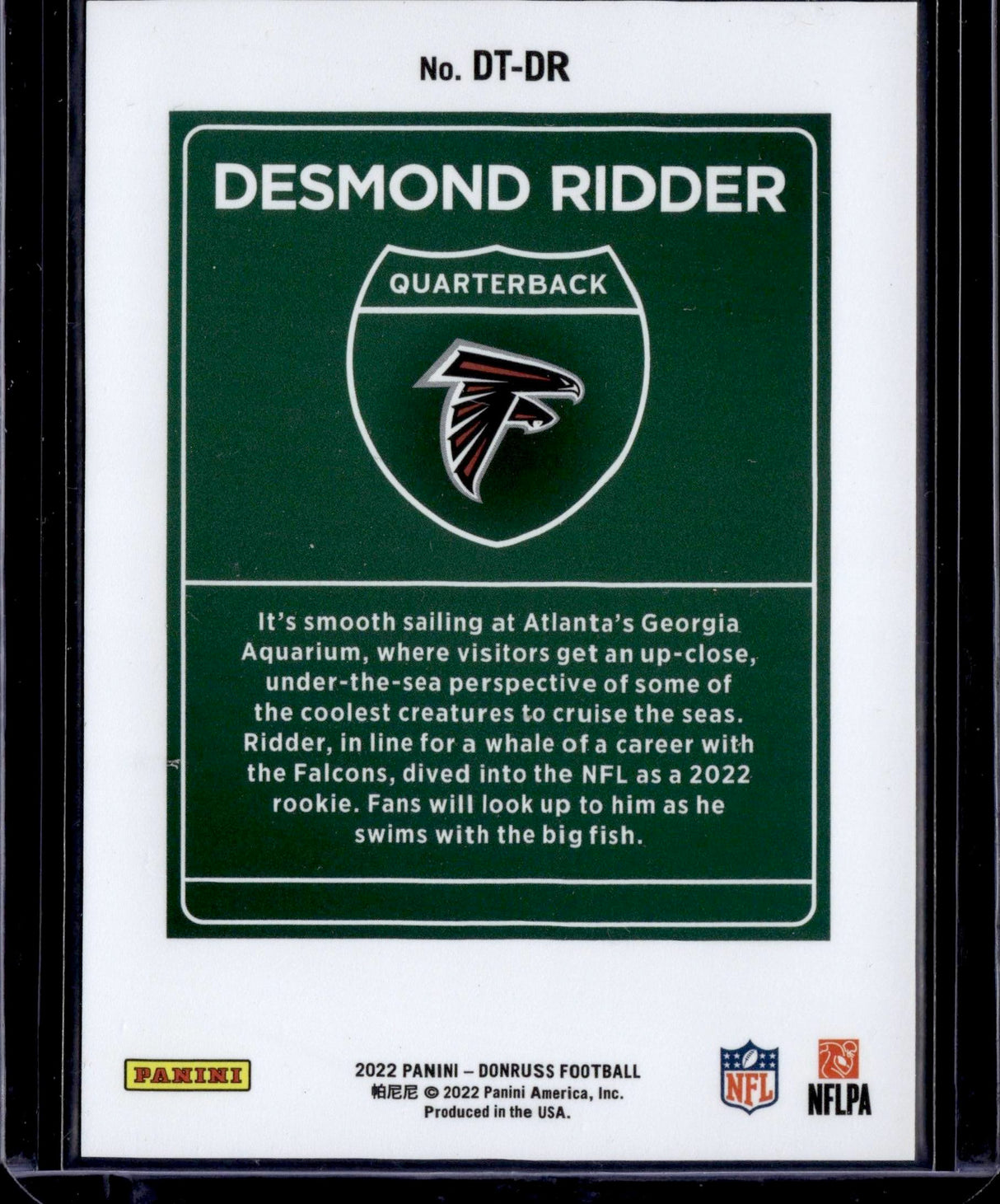 2022 Donruss #DT-DR Desmond Ridder Downtown!