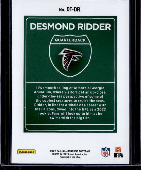 2022 Donruss #DT-DR Desmond Ridder Downtown!