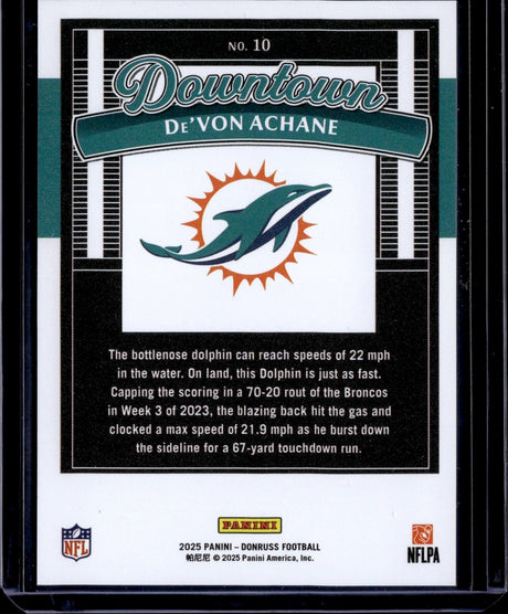 2025 Donruss #10 De’Von Achane Downtown!