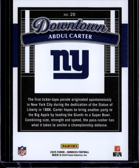 2025 Donruss #20 Abdul Carter Downtown!