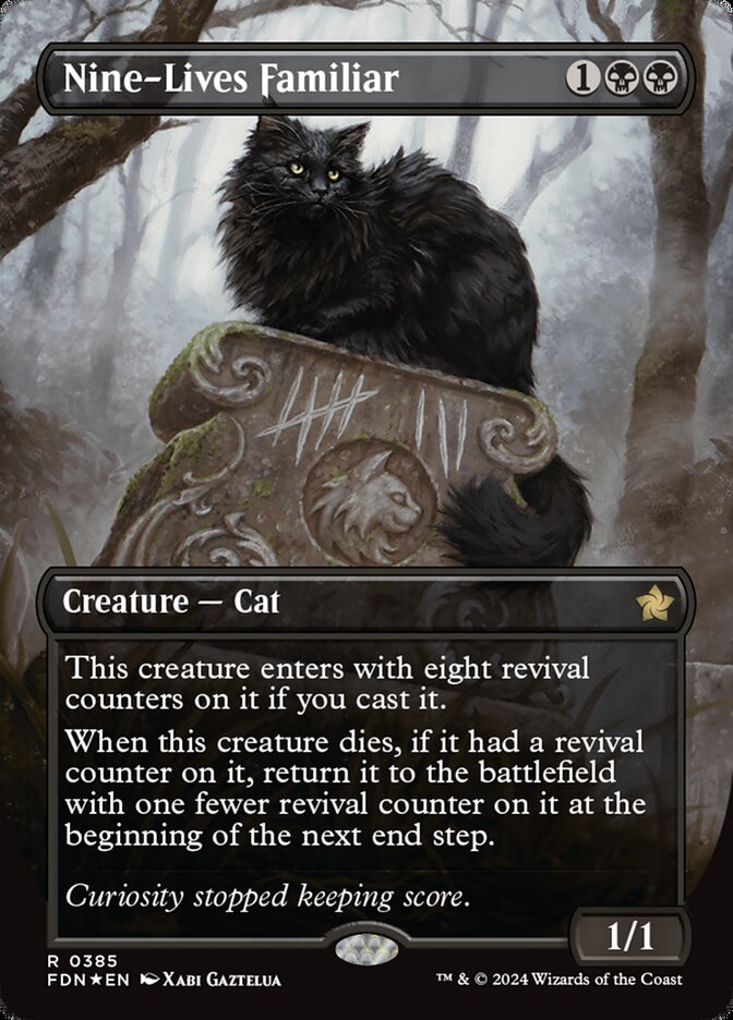 Nine-Lives Familiar - [Mana Foil, Borderless] Foundations (FDN)
