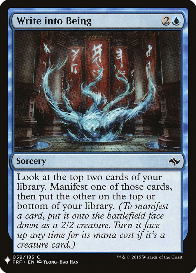 Write into Being (FRF-59) - The List (PLST)