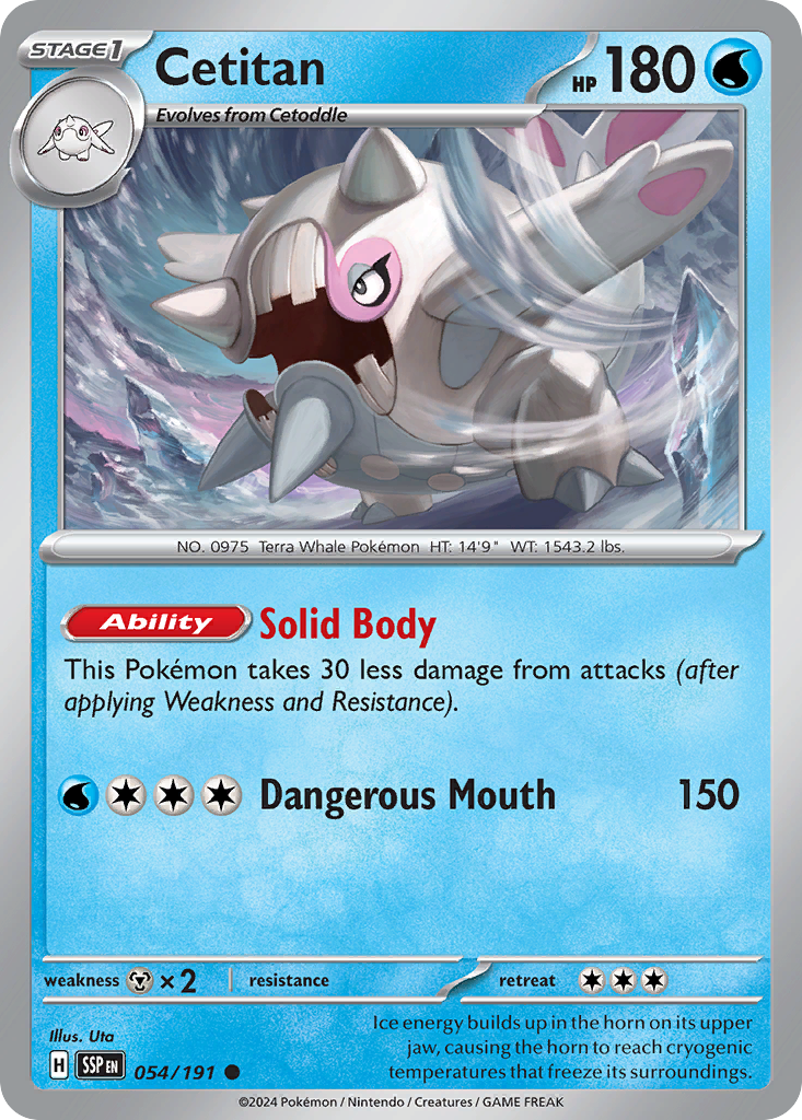 cetitan pokemon card holographic Cetitan (54/191)