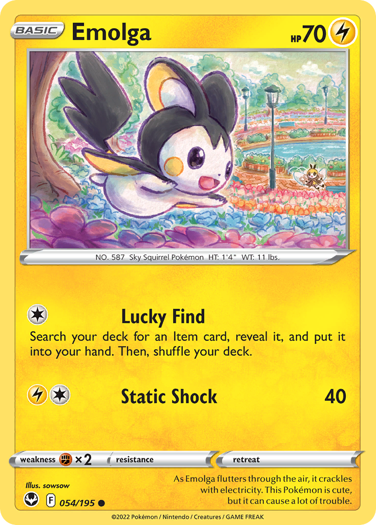 Emolga (54/195) - [Reverse Holo] Silver Tempest (SIT)