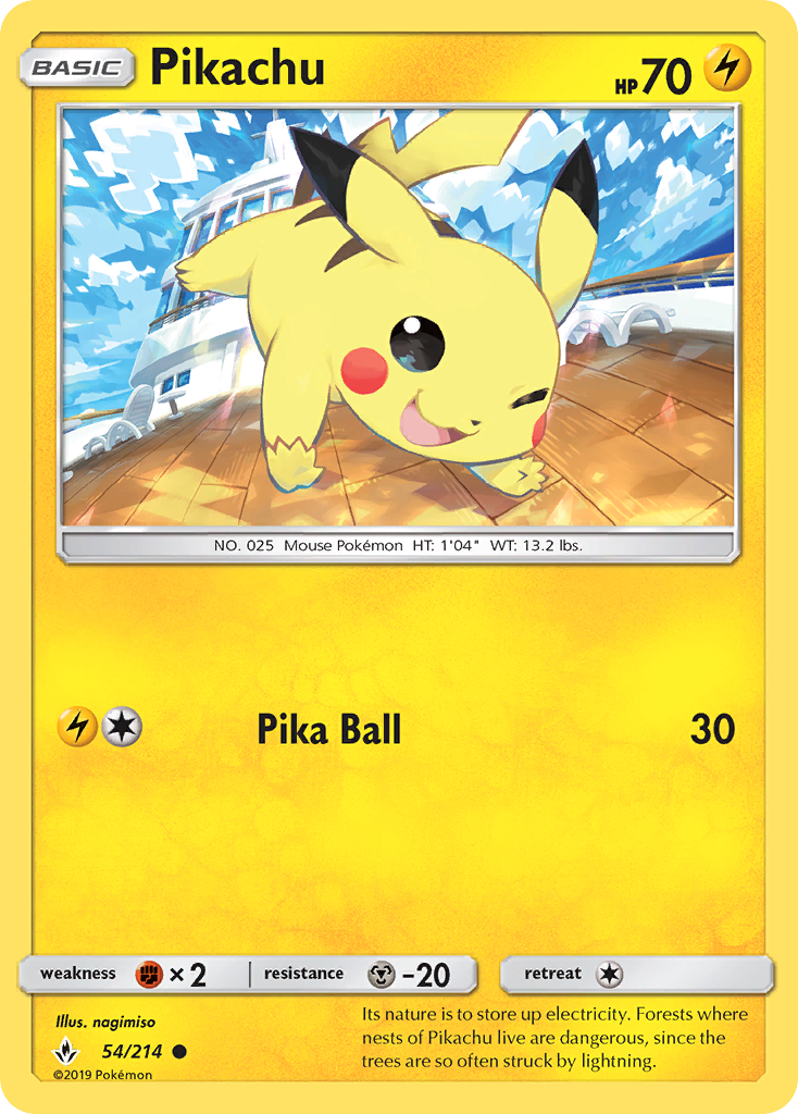 Pikachu (54/214) - [Reverse Holo] Unbroken Bonds (UNB)