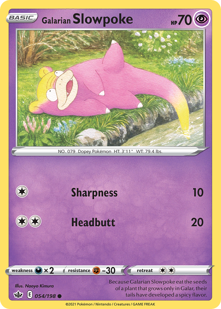 Galarian Slowpoke (54/198) - [Reverse Holo] Chilling Reign (CRE)