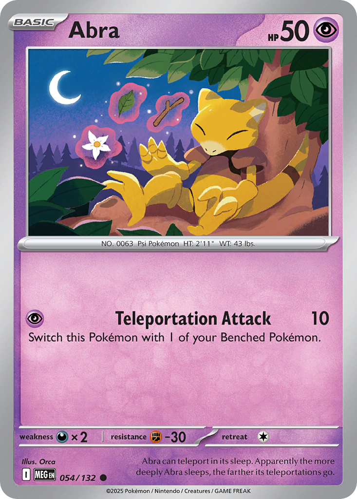 Abra (54/132) - [Reverse Holo] Mega Evolution (MEG)