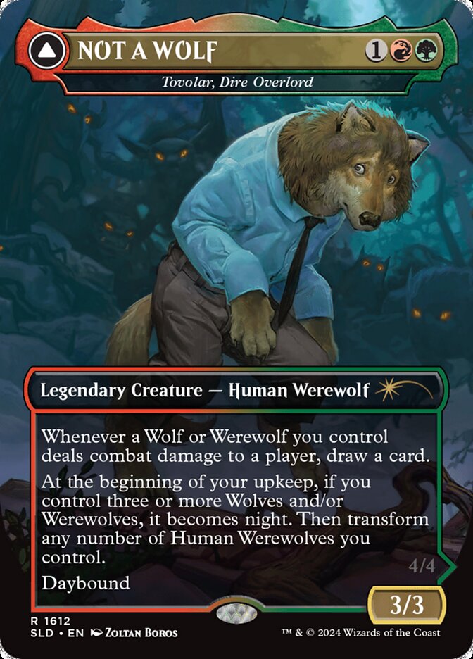 NOT A WOLF - Tovolar, Dire Overlord // Tovolar, the Midnight Scourge (1612) - Secret Lair Drop (SLD)