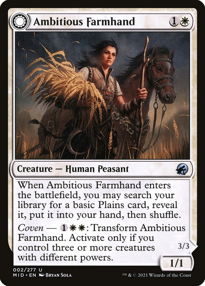 Ambitious Farmhand // Seasoned Cathar (2) - Innistrad: Midnight Hunt (MID)